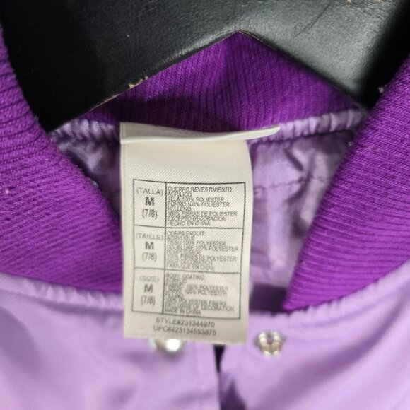 Disney Store Rapunzel Button Front Purple Varrsity Jacket size 7/8 M - Picture 4 of 8